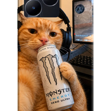 Gamer Cat Energy Realme C53 Hard Case Back Cover by Casekaro
