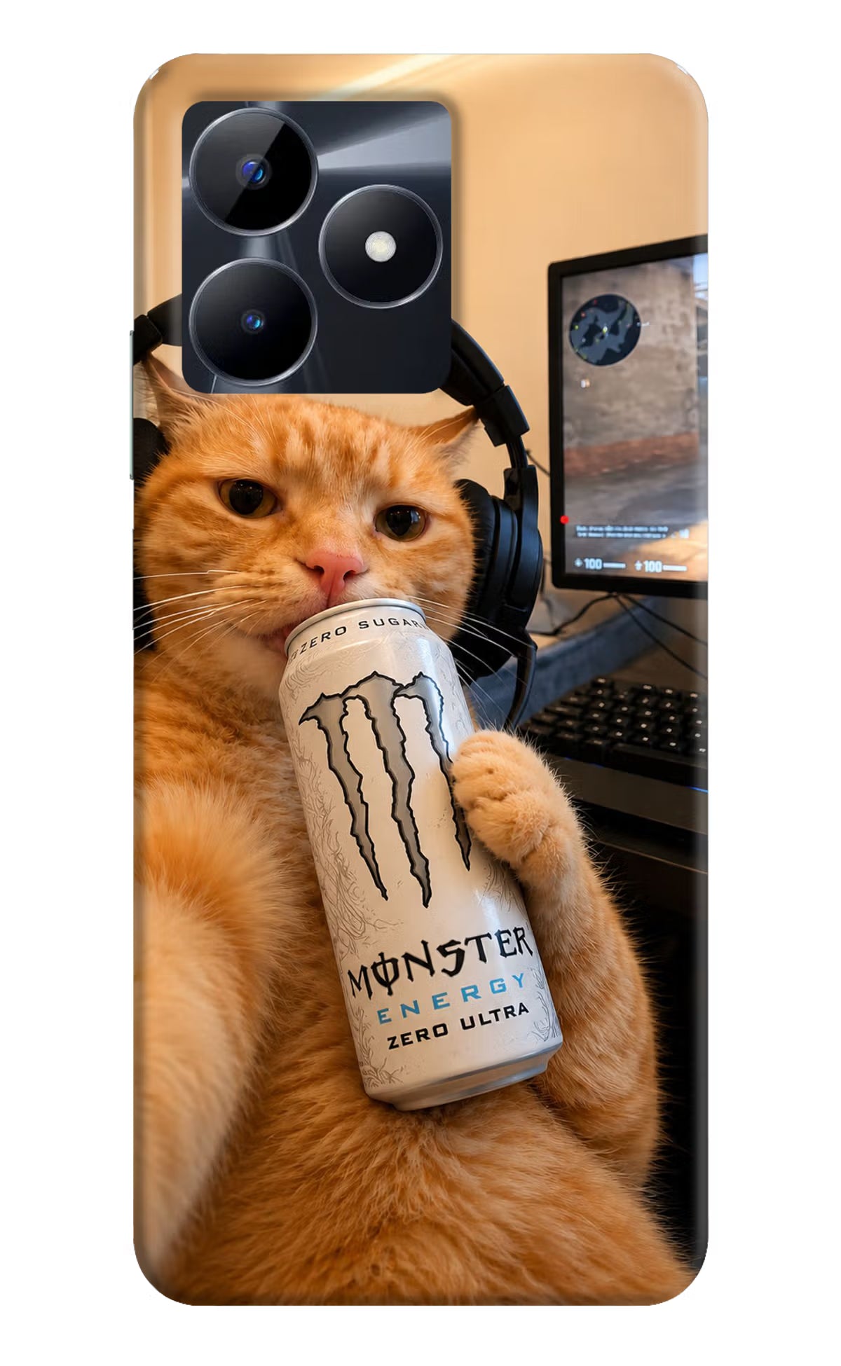Gamer Cat Energy Realme C53 Back Cover