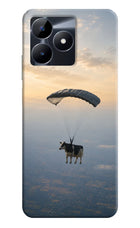Skydiving Cow Realme C53 Hard Case Back Cover by Casekaro