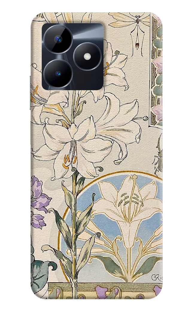 White Lily Realme C53 Hard Case Back Cover by Casekaro