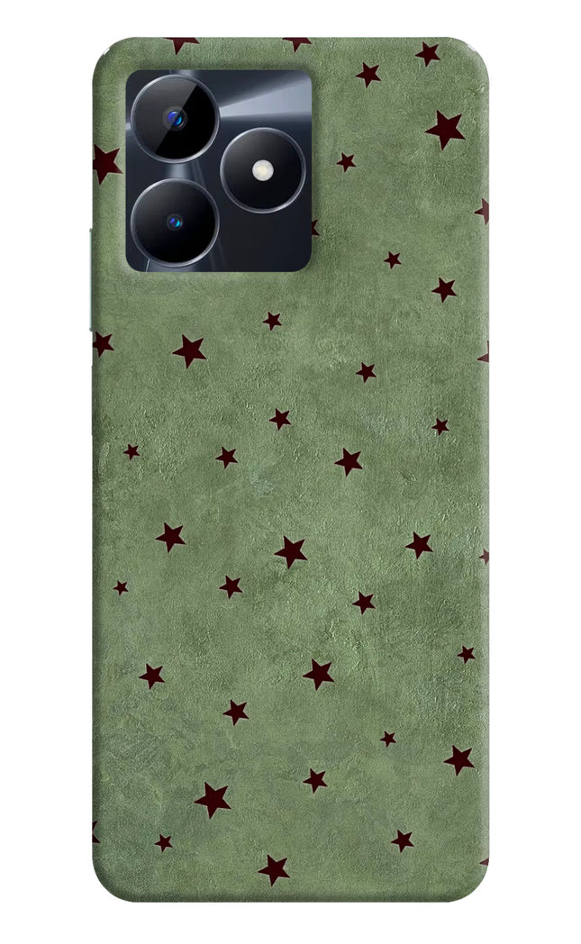 Green Stars Realme C53 Hard Case Back Cover by Casekaro