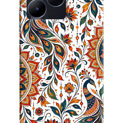 White Mayura Realme C53 Hard Case Back Cover by Casekaro