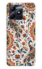 White Mayura Realme C53 Hard Case Back Cover by Casekaro
