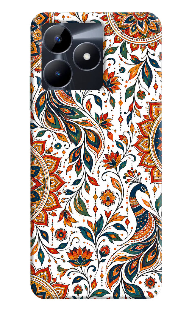 White Mayura Realme C53 Hard Case Back Cover by Casekaro