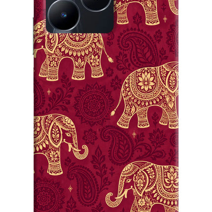 Maroon Elephant Realme C53 Back Cover