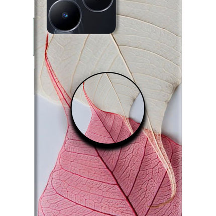 White Pink Leaf Realme C53 Pop Case by Casekaro
