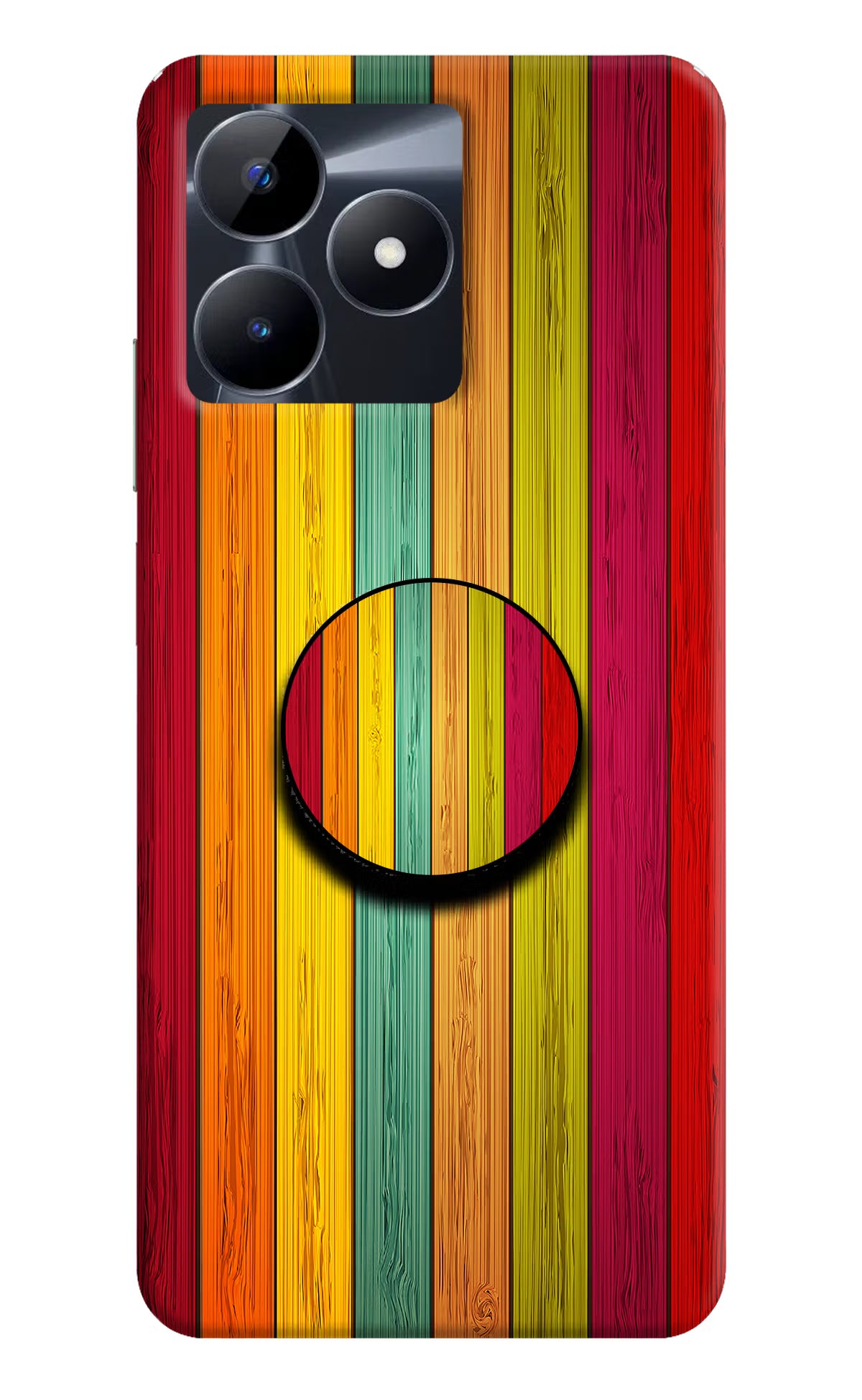 Multicolor Wooden Realme C53 Pop Case by Casekaro