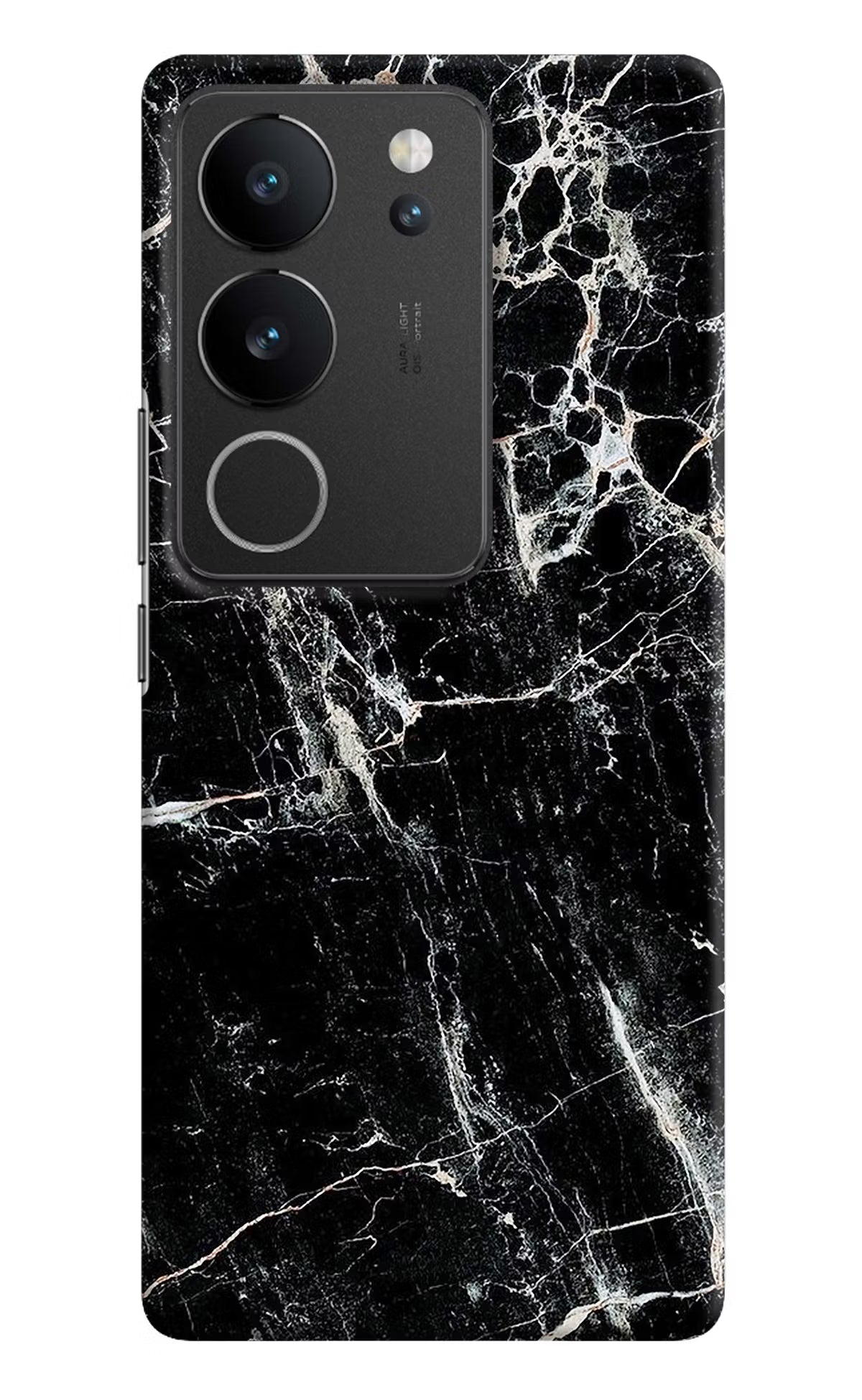 Black Marble Texture Vivo V29/V29 Pro Hard Case Back Cover by Casekaro