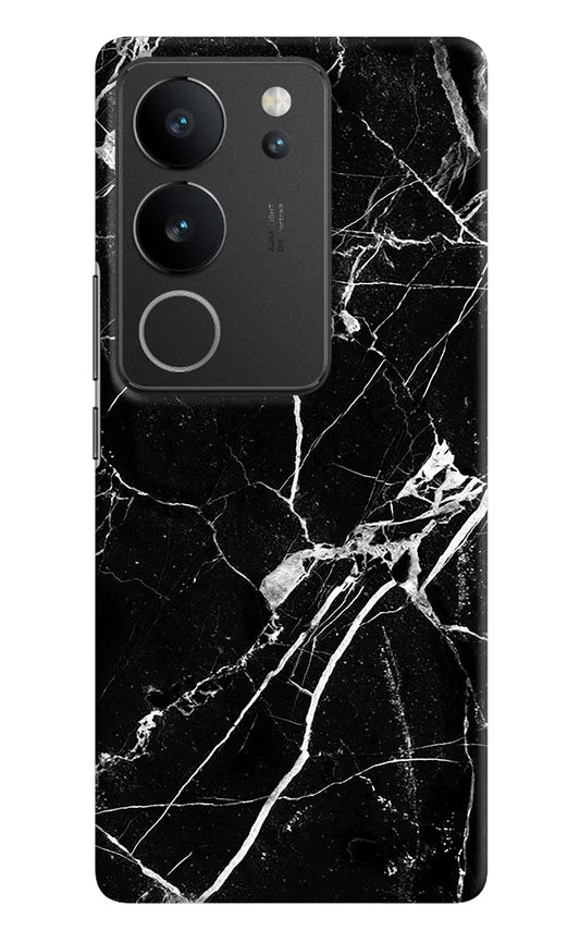 Black Marble Pattern Vivo V29/V29 Pro Hard Case Back Cover by Casekaro