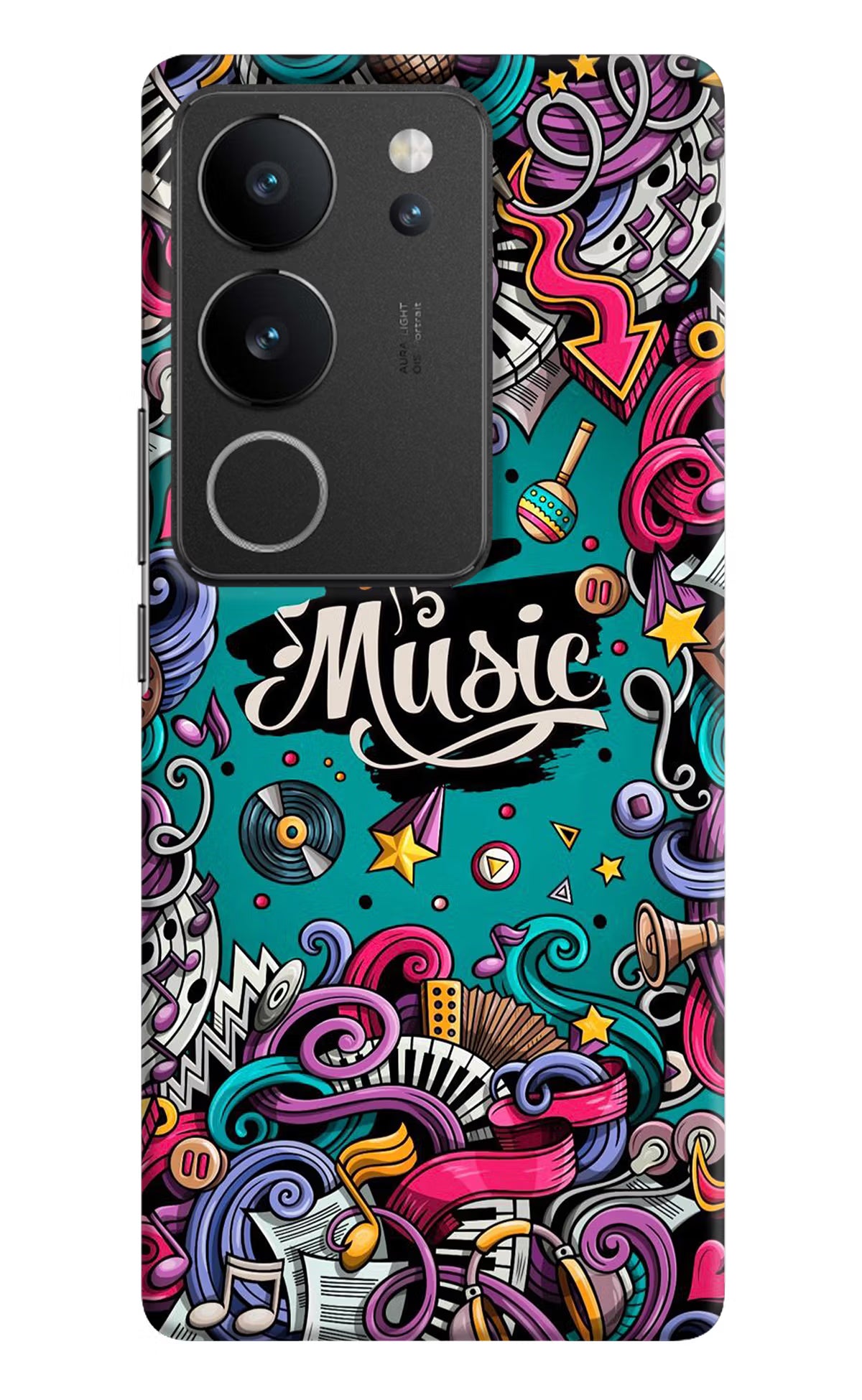 Music Graffiti Vivo V29/V29 Pro Hard Case Back Cover by Casekaro