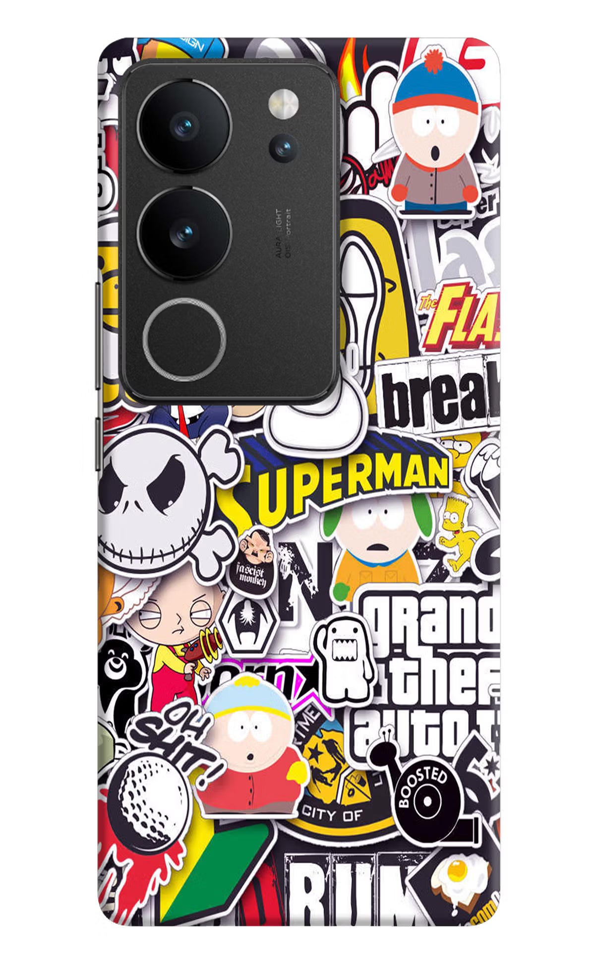 Sticker Bomb Vivo V29/V29 Pro Hard Case Back Cover by Casekaro
