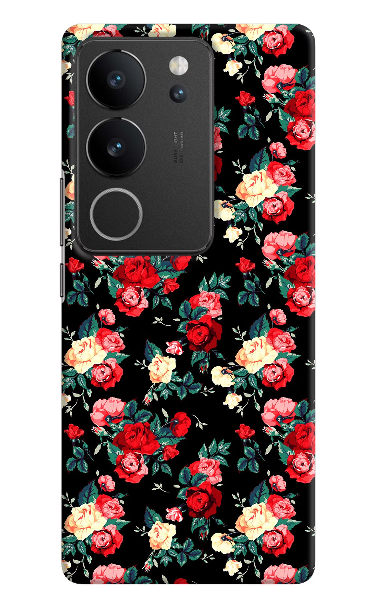 Rose Pattern Vivo V29/V29 Pro Hard Case Back Cover by Casekaro