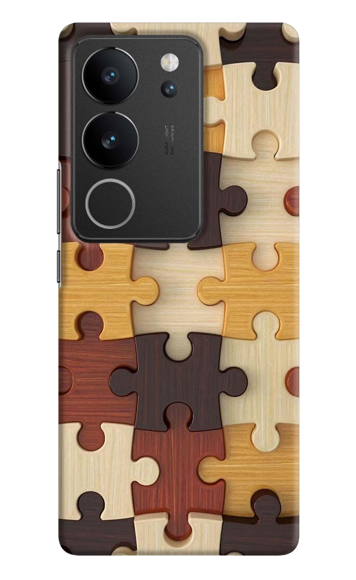 Wooden Puzzle Vivo V29/V29 Pro Hard Case Back Cover by Casekaro