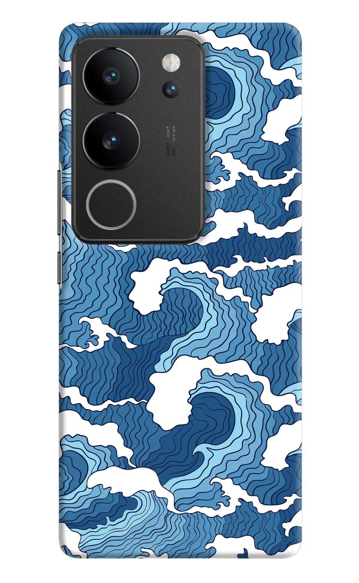Blue Waves Vivo V29/V29 Pro Hard Case Back Cover by Casekaro
