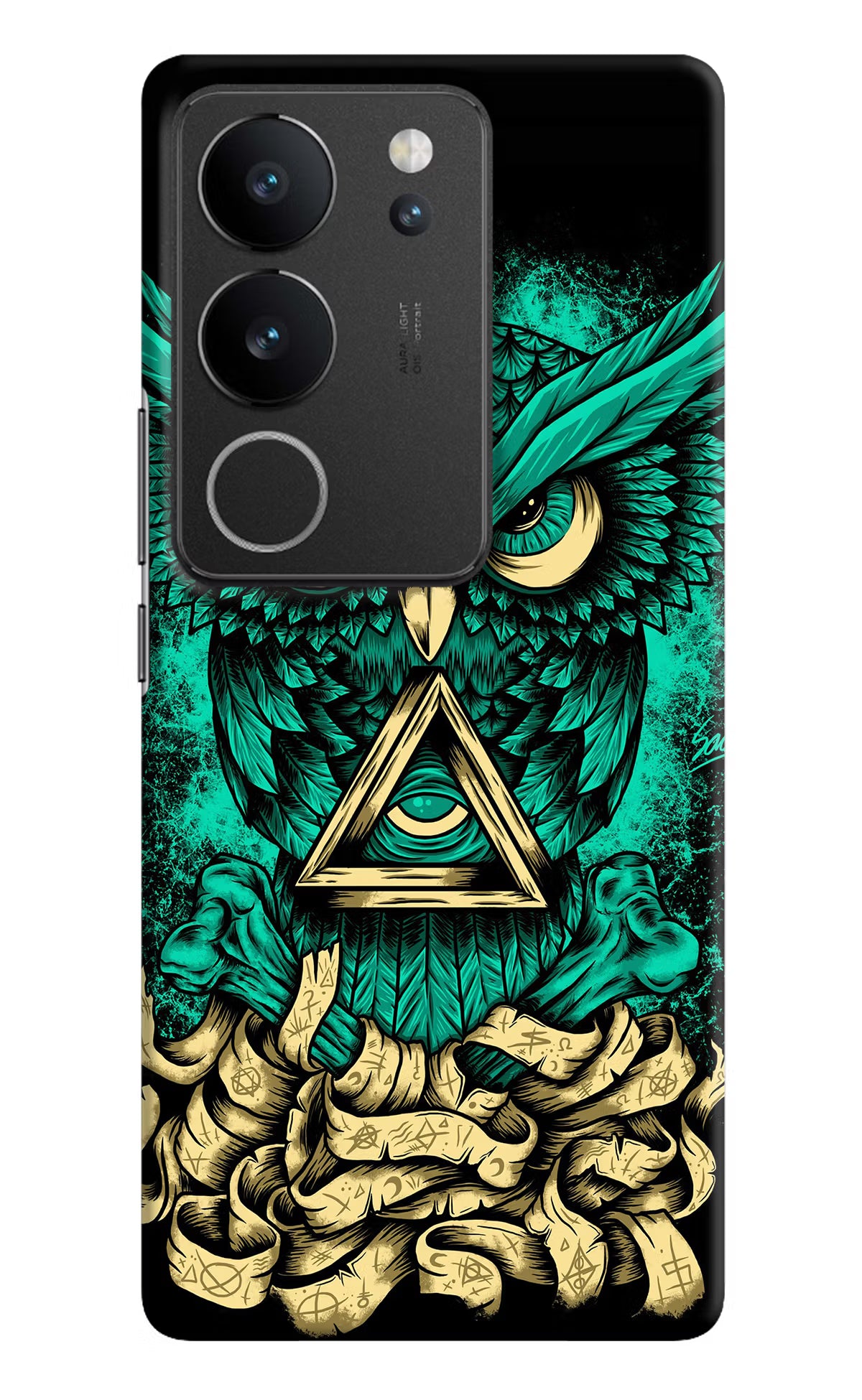 Green Owl Vivo V29/V29 Pro Hard Case Back Cover by Casekaro
