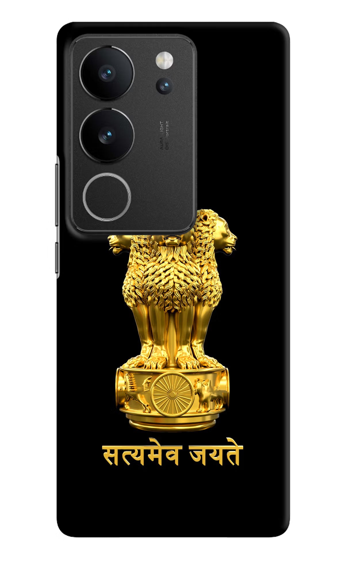 Satyamev Jayate Golden Vivo V29/V29 Pro Hard Case Back Cover by Casekaro