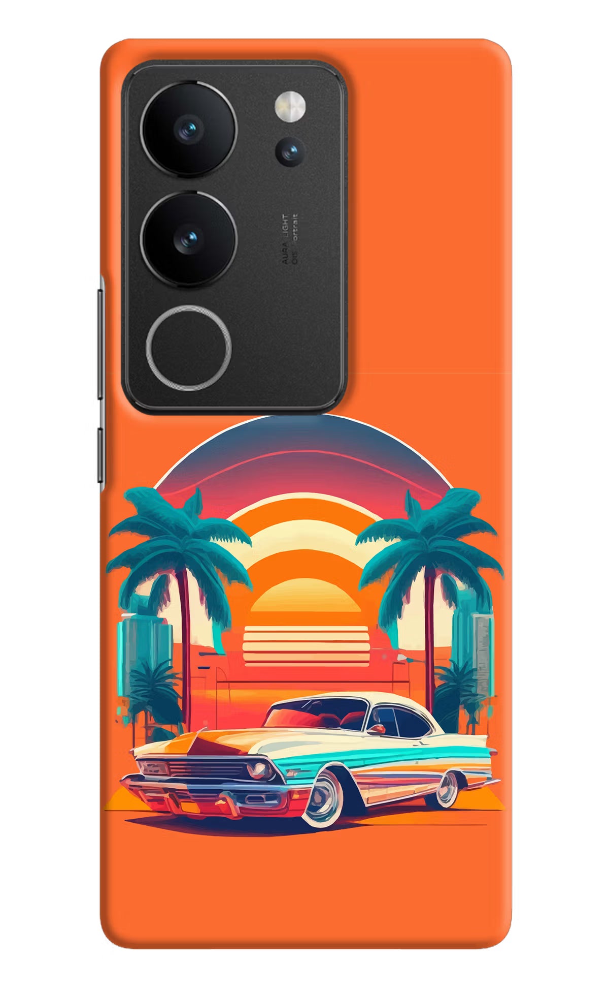Palm Drive 80s Vivo V29/V29 Pro Hard Case Back Cover by Casekaro