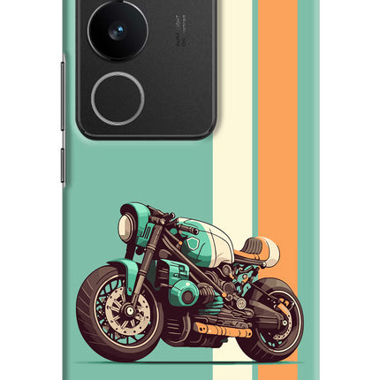 Striped Moto Drift Vivo V29/V29 Pro Hard Case Back Cover by Casekaro