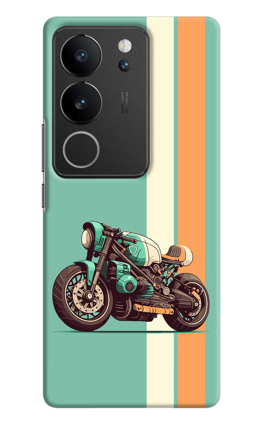 Striped Moto Drift Vivo V29/V29 Pro Hard Case Back Cover by Casekaro