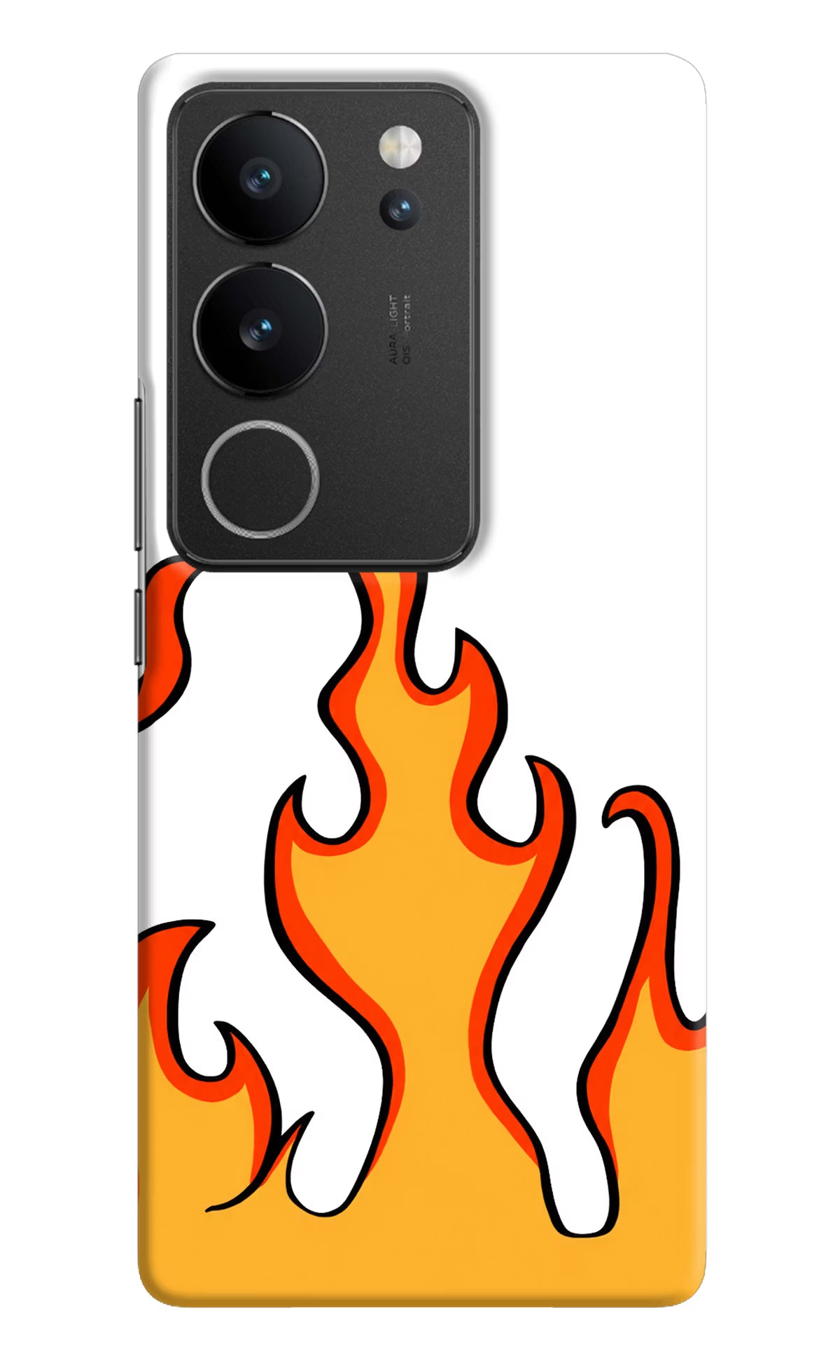 Fired Up – White Vivo V29/V29 Pro Hard Case Back Cover by Casekaro