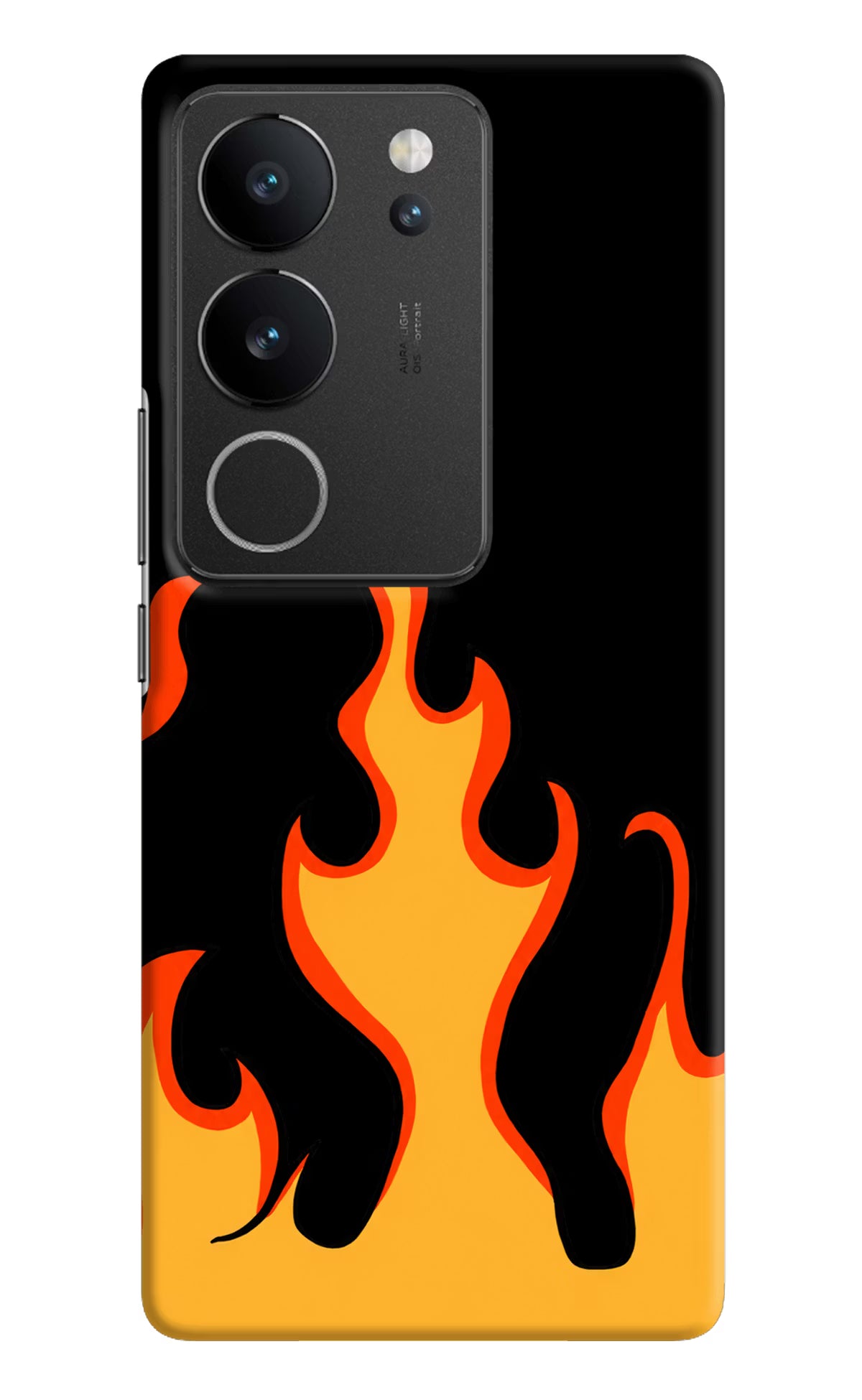 Fired Up – Black Vivo V29/V29 Pro Hard Case Back Cover by Casekaro