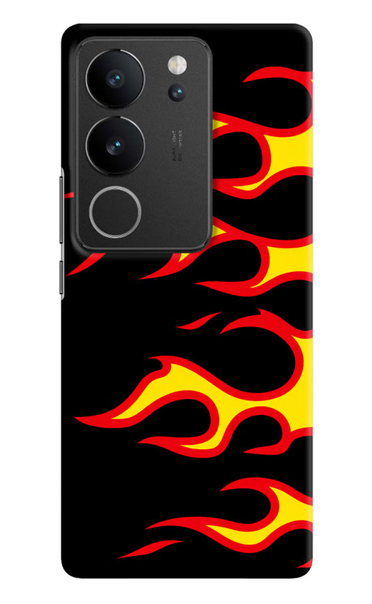 Side Sweep Flames Vivo V29/V29 Pro Hard Case Back Cover by Casekaro