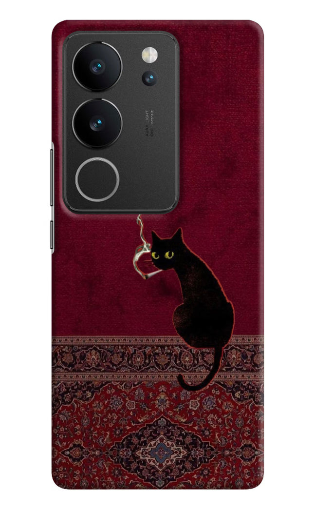 Midnight Cat Vivo V29/V29 Pro Hard Case Back Cover by Casekaro
