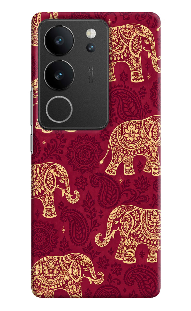 Maroon Elephant Vivo V29/V29 Pro Hard Case Back Cover by Casekaro