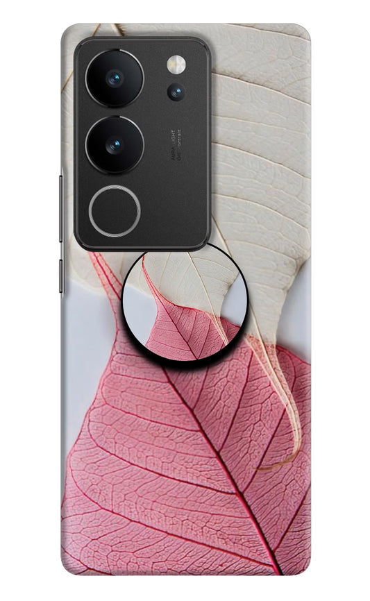 White Pink Leaf Vivo V29/V29 Pro Pop Case by Casekaro