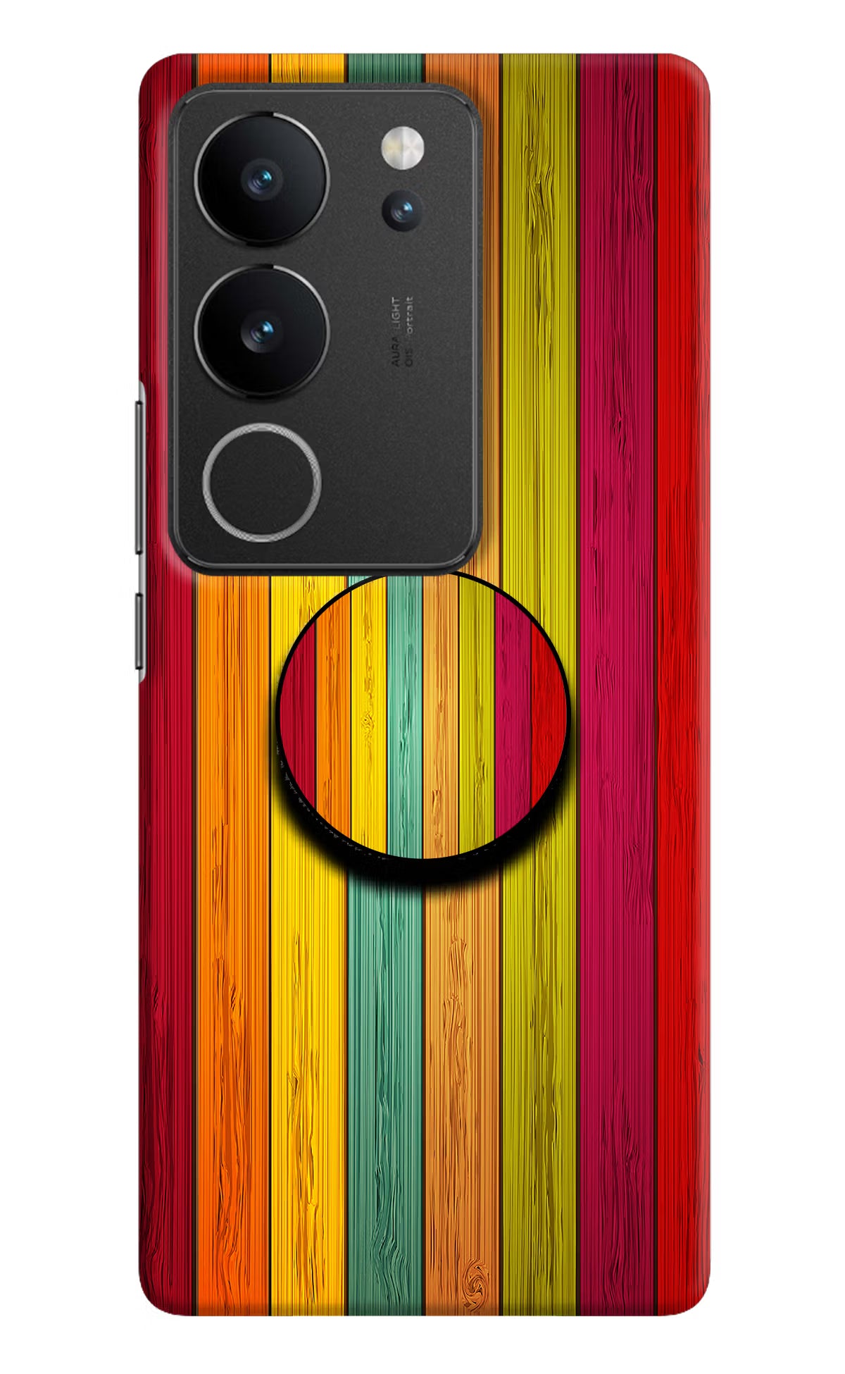 Multicolor Wooden Vivo V29/V29 Pro Pop Case by Casekaro