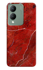 Red Marble Design Vivo Y17s Hard Case Back Cover by Casekaro