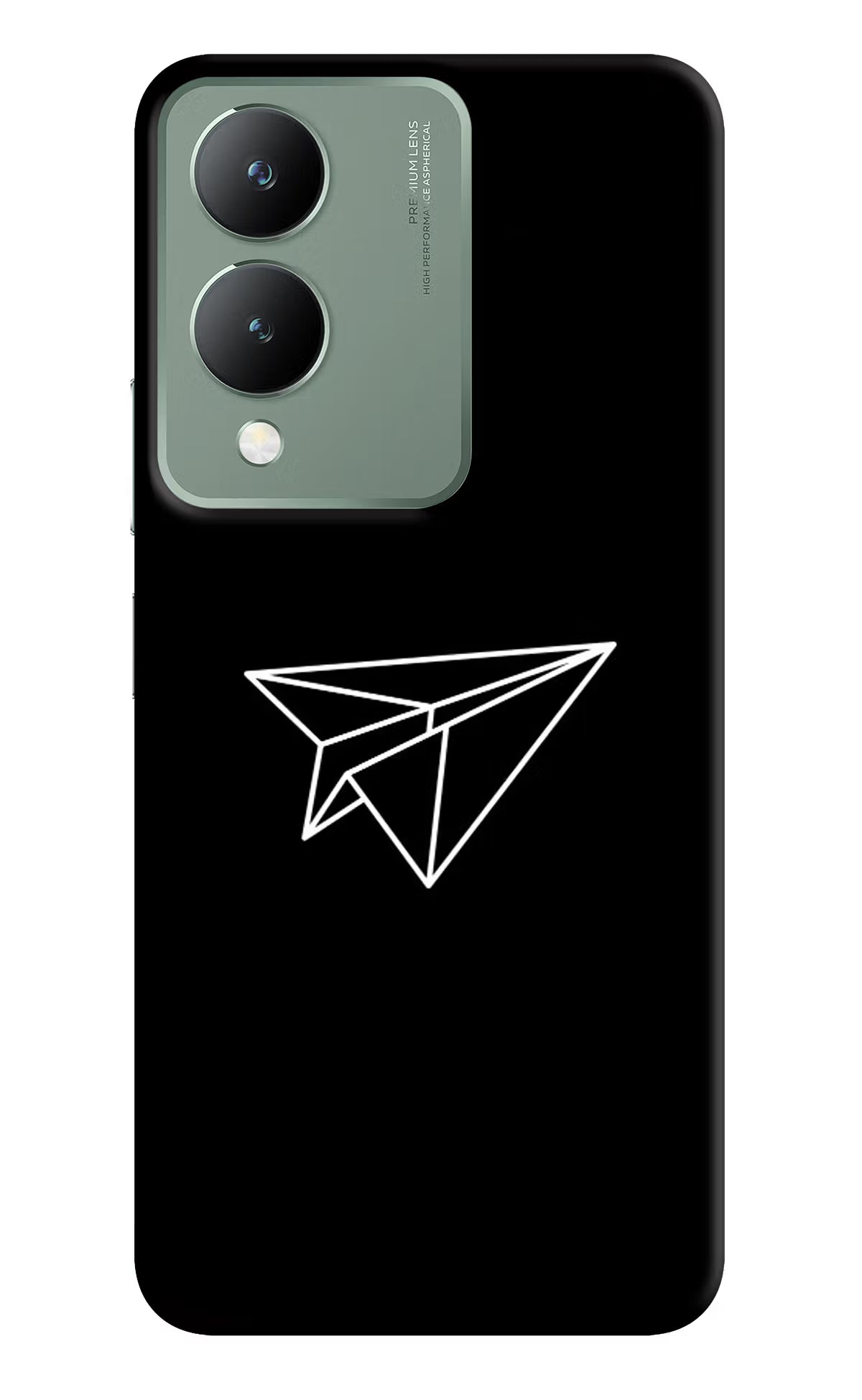 Paper Plane White Vivo Y17s Back Cover