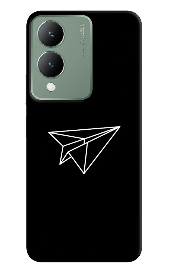 Paper Plane White Vivo Y17s Hard Case Back Cover by Casekaro