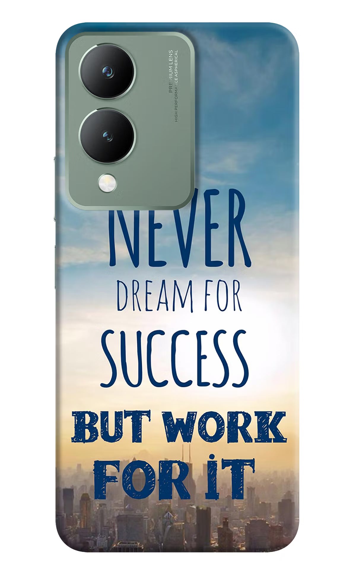 Never Dream For Success But Work For It Vivo Y17s Back Cover