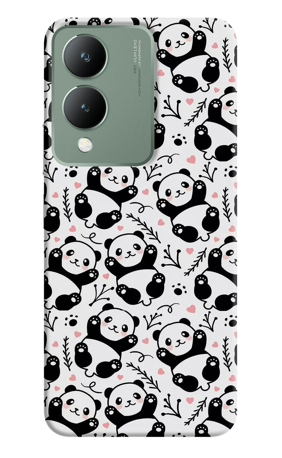 Cute Panda Vivo Y17s Back Cover, Hard case