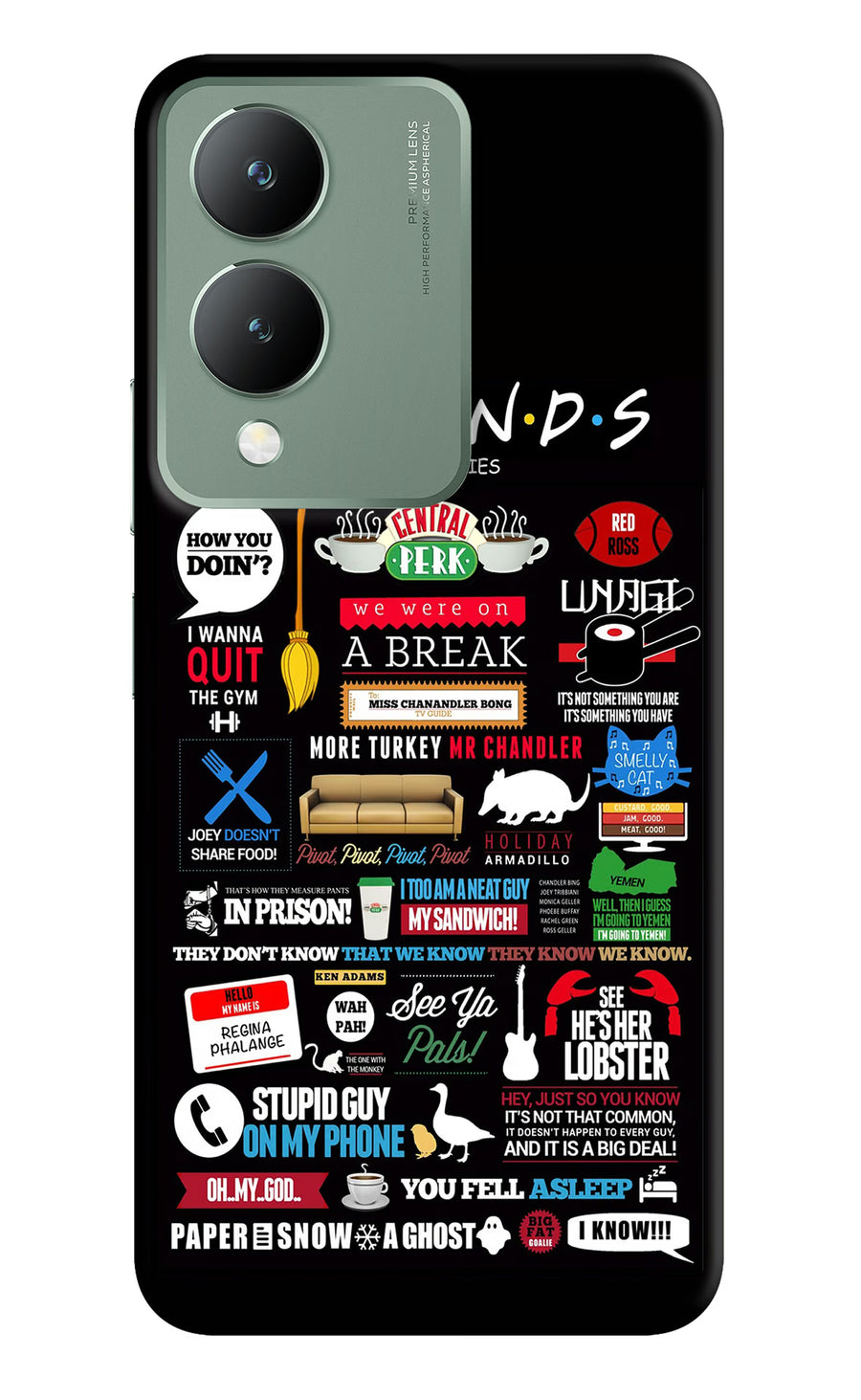 FRIENDS Vivo Y17s Back Cover, Hard case