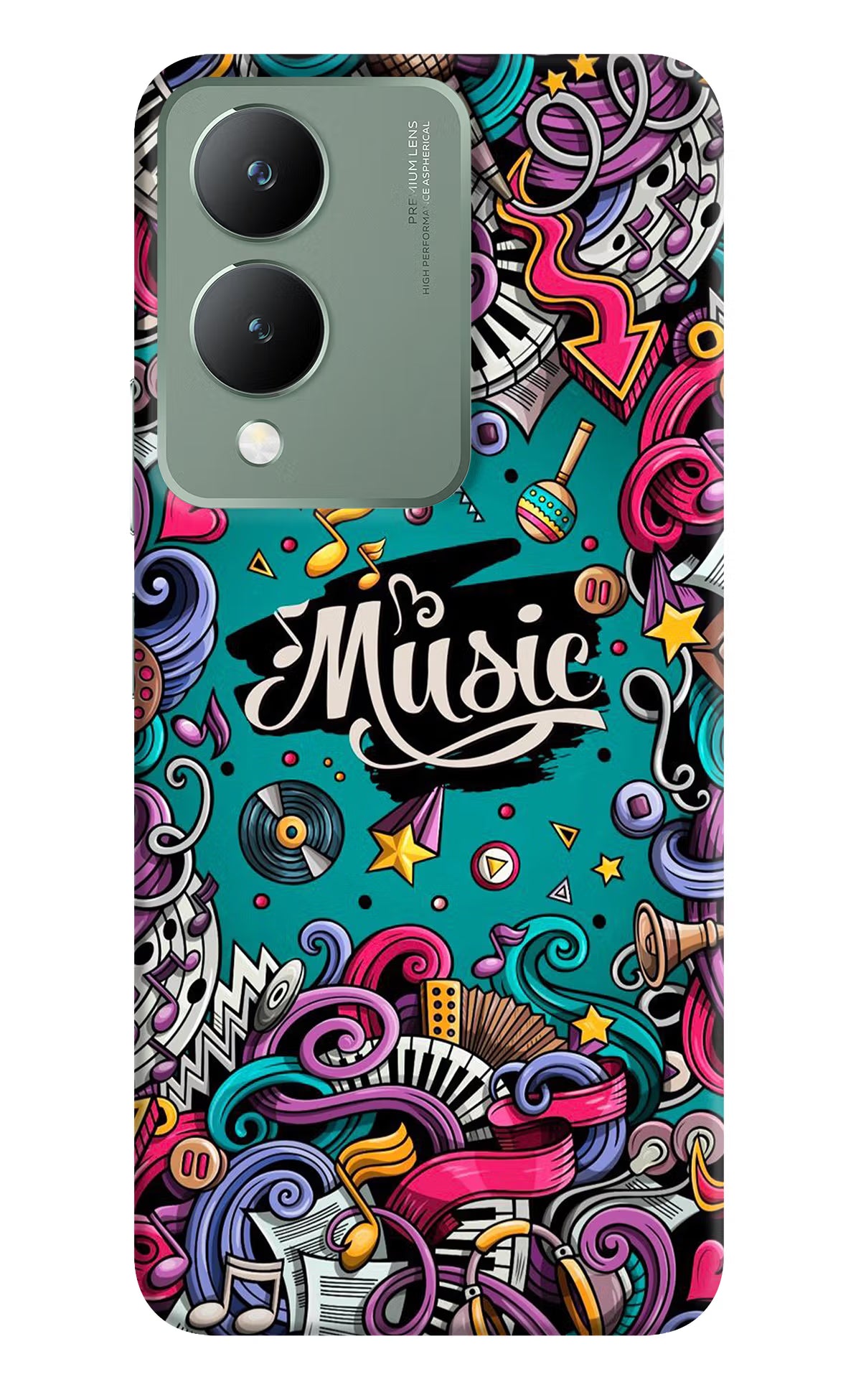 Music Graffiti Vivo Y17s Back Cover