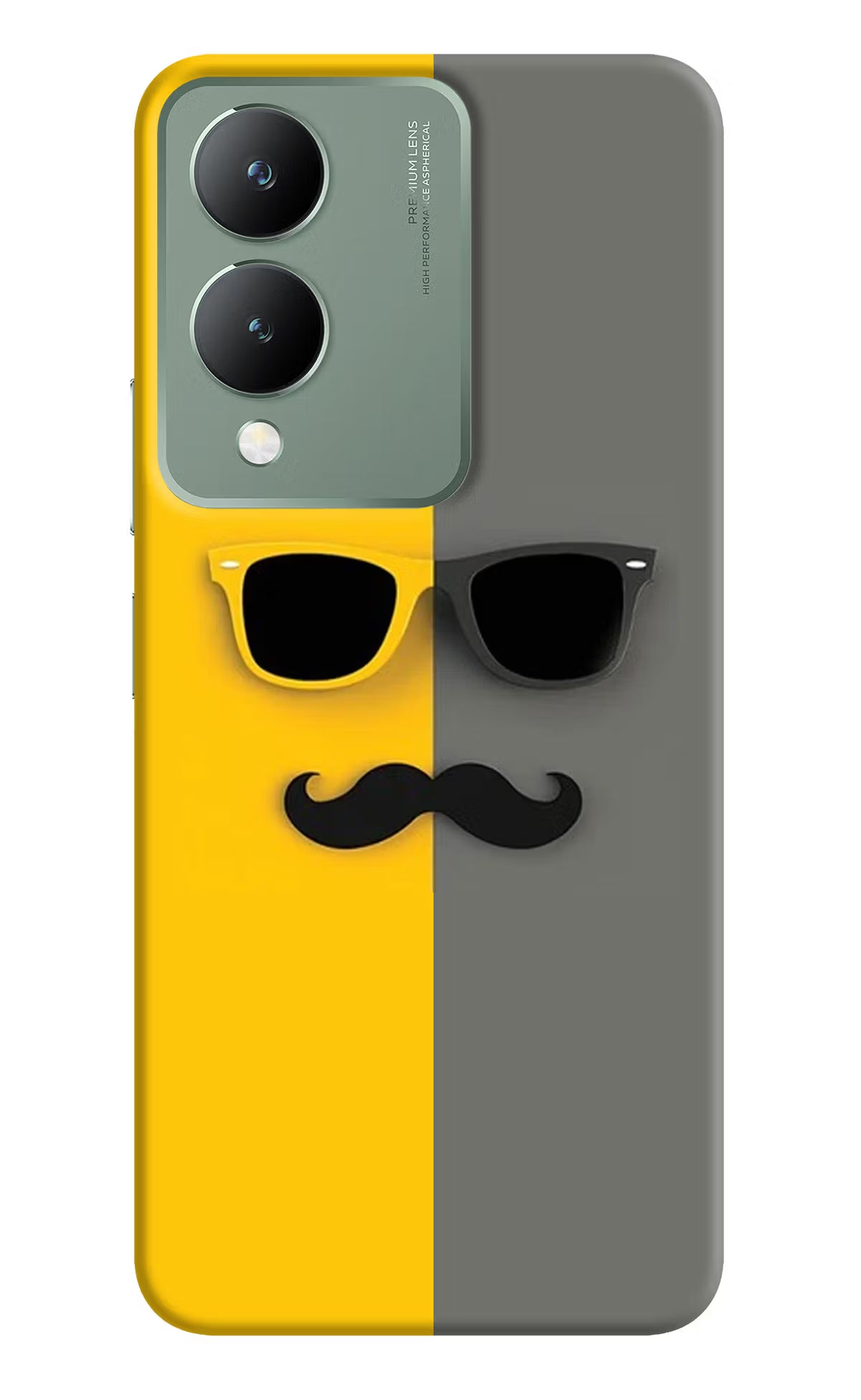 Sunglasses with Mustache Vivo Y17s Back Cover