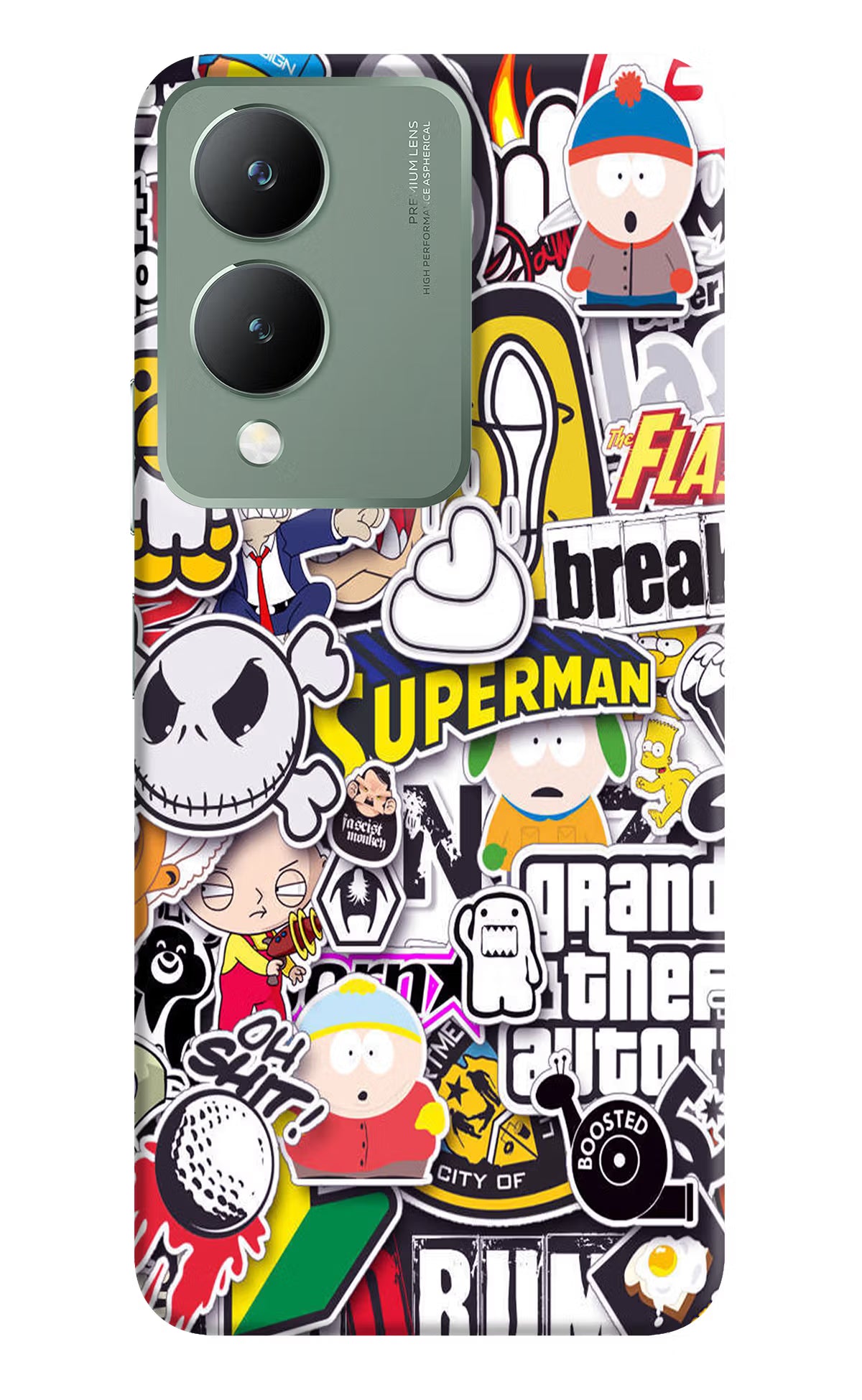 Sticker Bomb Vivo Y17s Back Cover