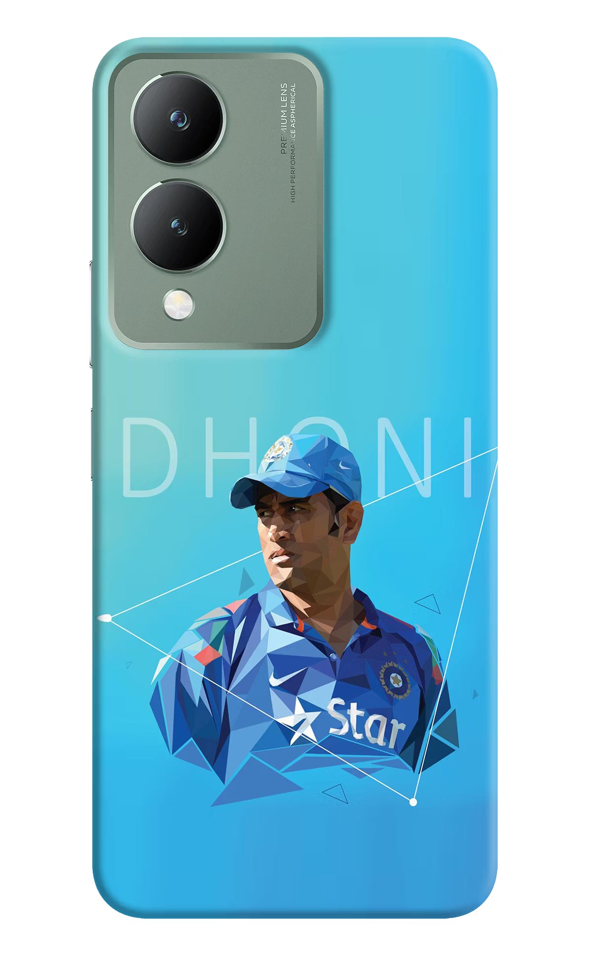 Dhoni Artwork Vivo Y17s Back Cover