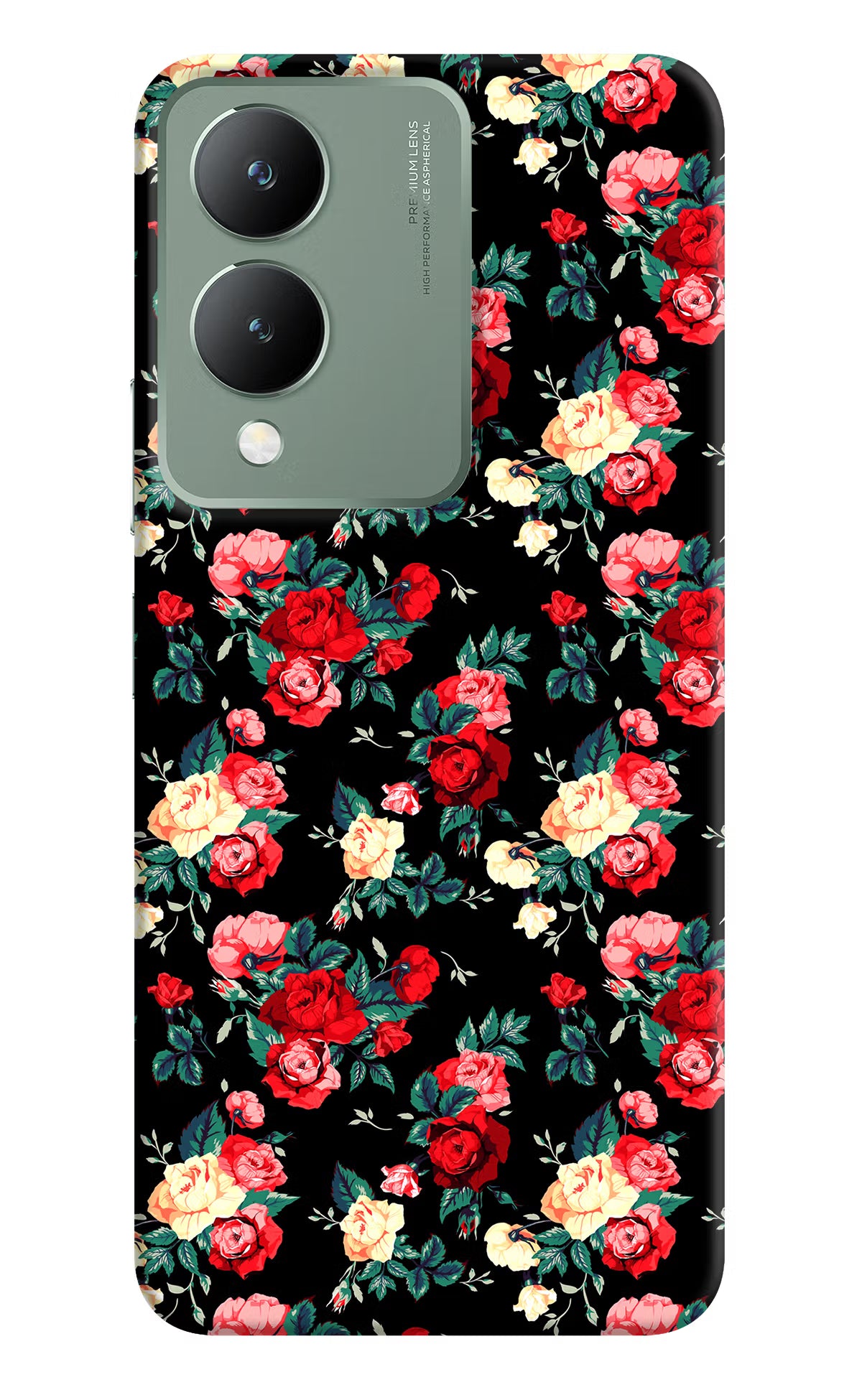 Rose Pattern Vivo Y17s Back Cover