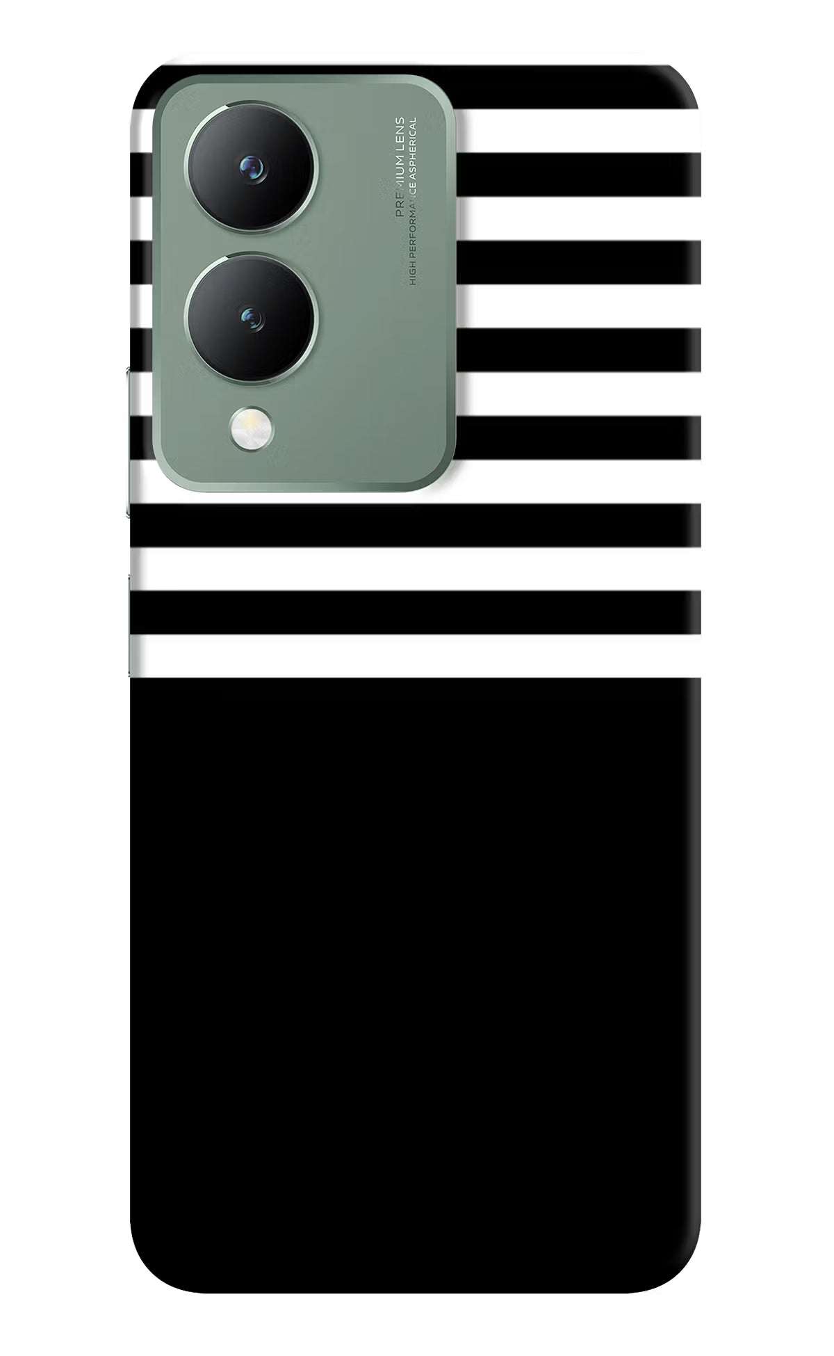 Black and White Print Vivo Y17s Back Cover