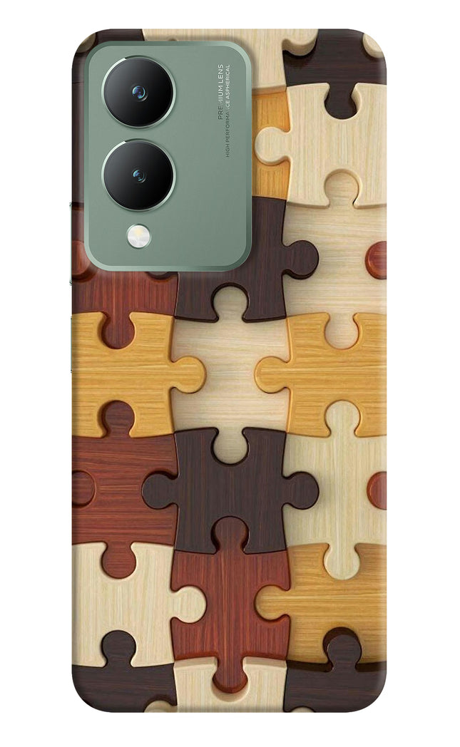Wooden Puzzle Vivo Y17s Hard Case Back Cover by Casekaro