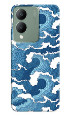 Blue Waves Vivo Y17s Hard Case Back Cover by Casekaro