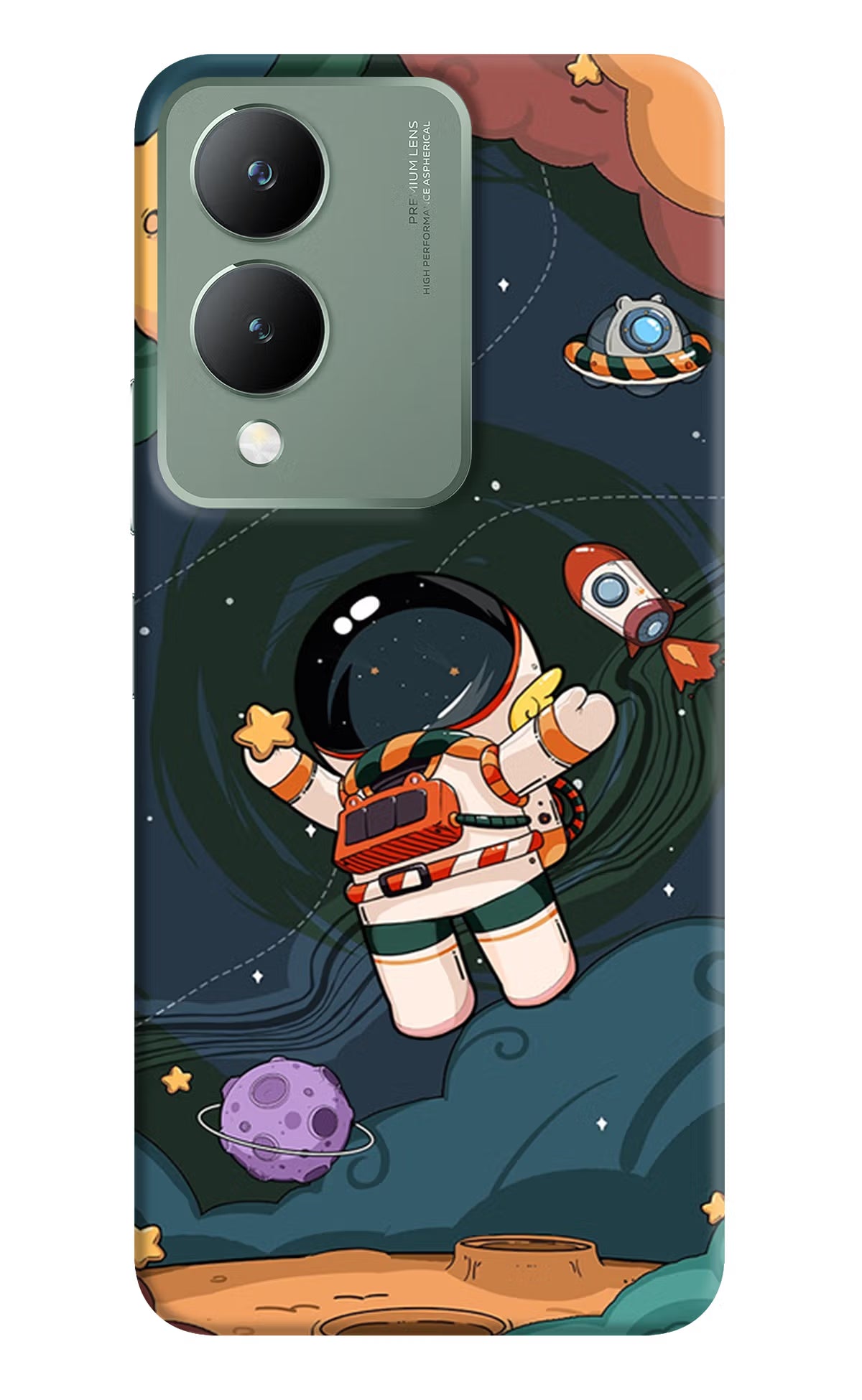 Cartoon Astronaut Vivo Y17s Back Cover
