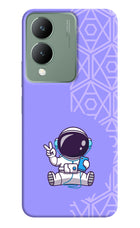 Cute Astronaut Chilling Vivo Y17s Hard Case Back Cover by Casekaro