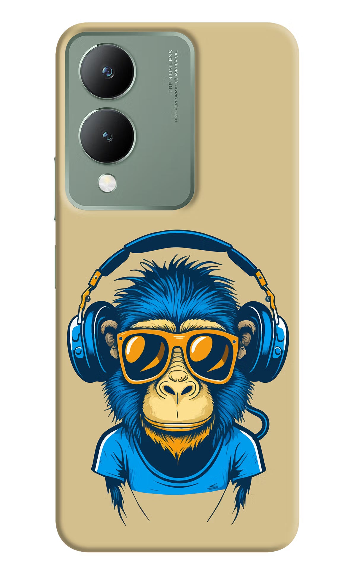 Monkey Headphone Vivo Y17s Back Cover