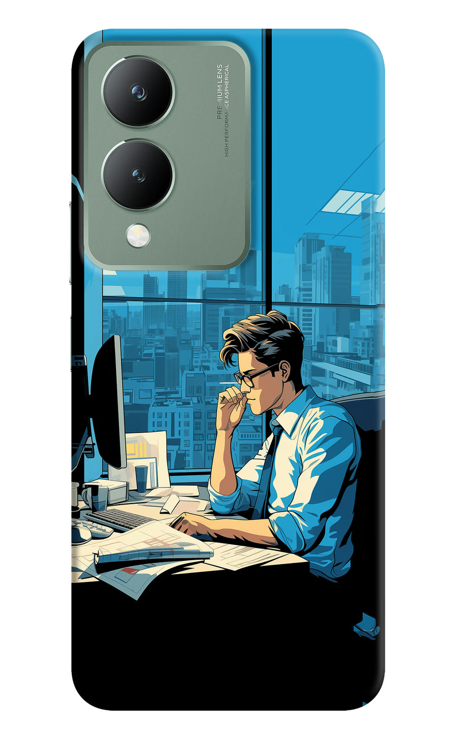 Focused Hustler (AI Generated) Vivo Y17s Back Cover, Hard case