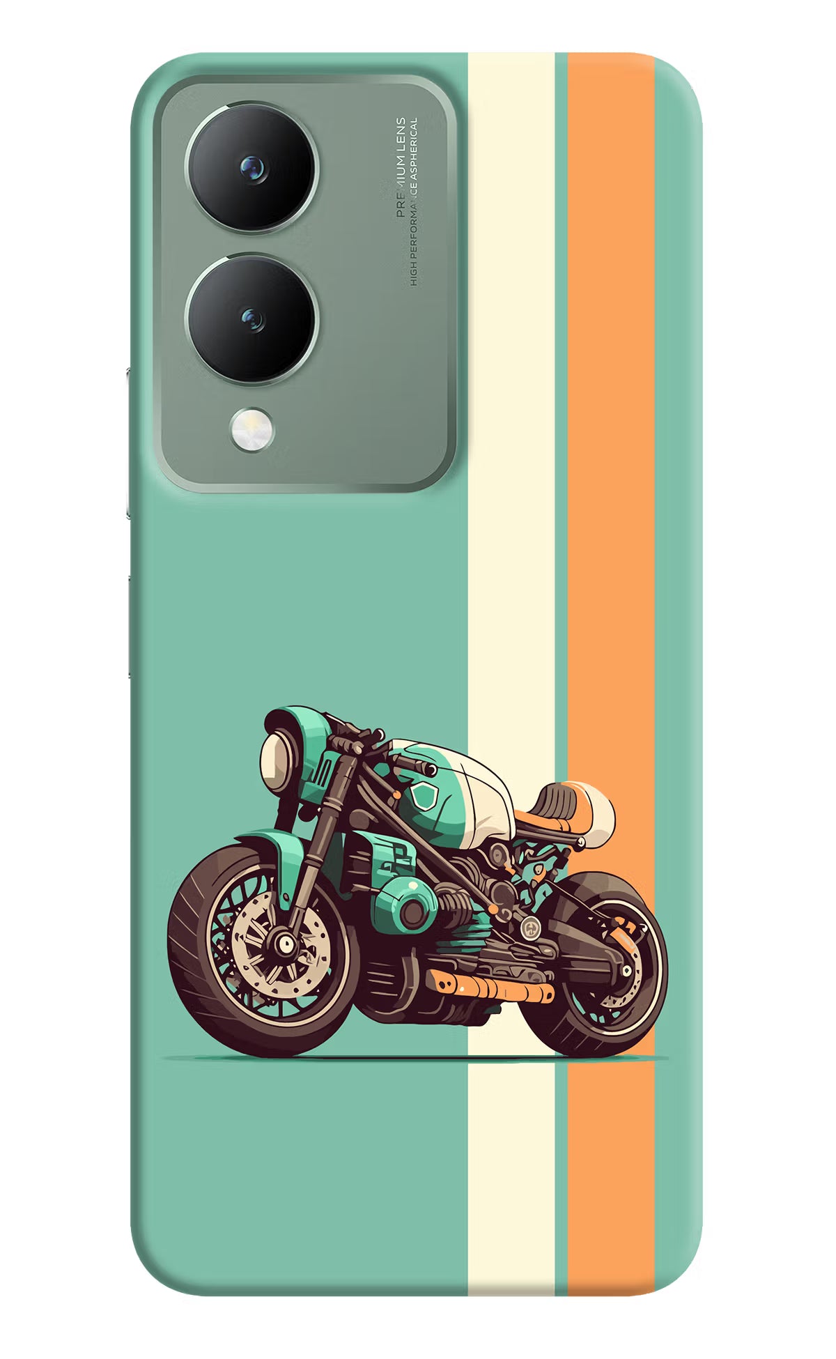 Striped Moto Drift Vivo Y17s Back Cover