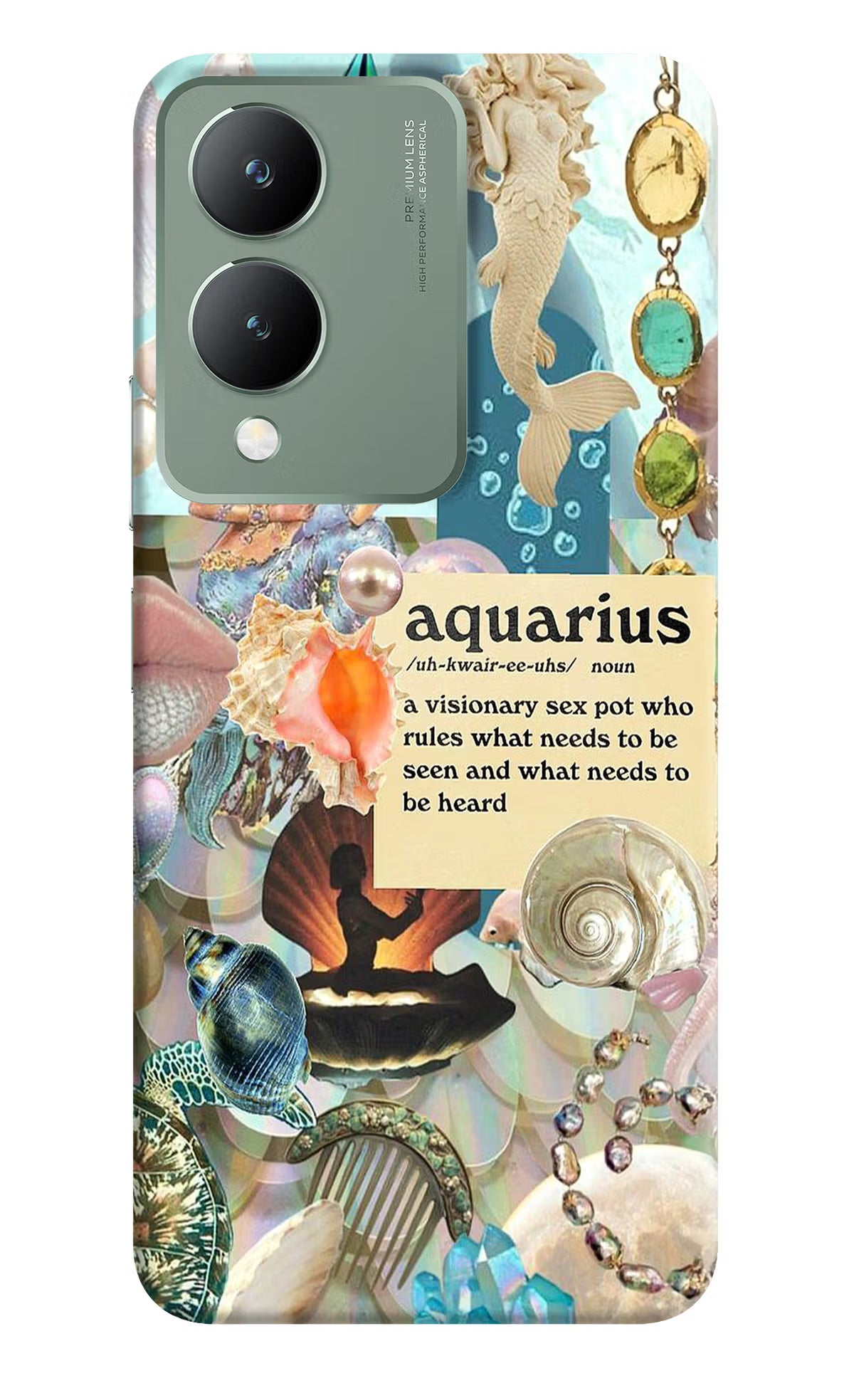 Aquarius Zodiac Vivo Y17s Hard Case Back Cover by Casekaro